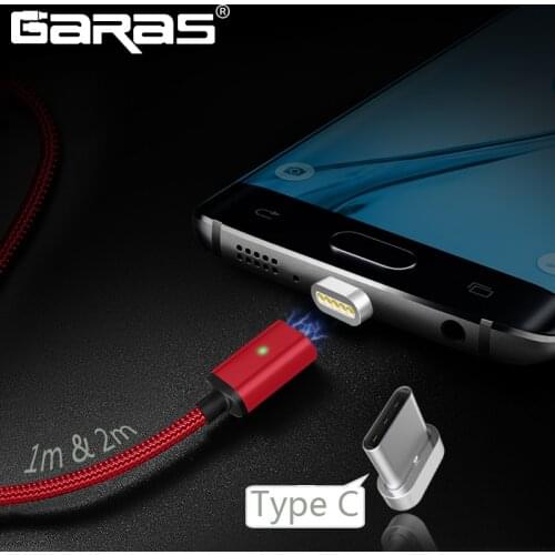 GARAS Magnetic Type C Cable Fast Charger USB Type C/USB-C Charger Data Magnet Cable Mobile Phone Cables 2m
