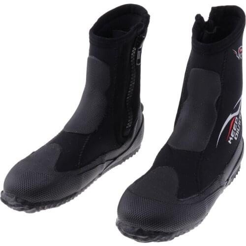 Wetsuits Premium Neoprene 5mm Hi Top Zipper Boot Water Shoes Super Stretch & Keep Warm for Scuba Diving Surfing, Snorkeling
