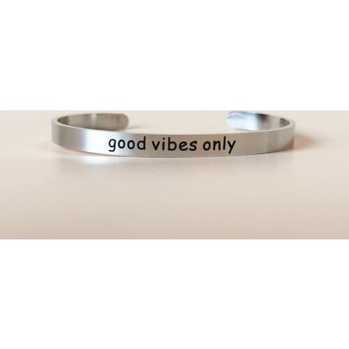 Good Vibes Only Bangles Women Bangles for Best Friend Gift Cuff Bracelets Drop Shipping YLQ6531