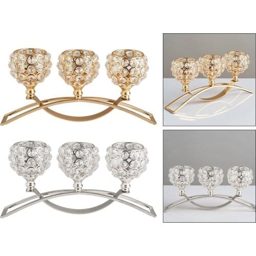 Crystal Candle Holder 3 Arms Candelabra Table Centerpiece Wedding Buffet Table Ornaments
