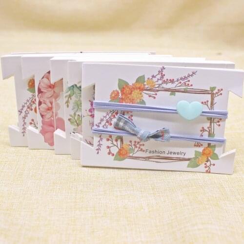 Hair card 50pcs /with plastic bag Woman Hairpin Packaging Cards Jewelry Package Marbling /Flower Design Hairpin Card Tag