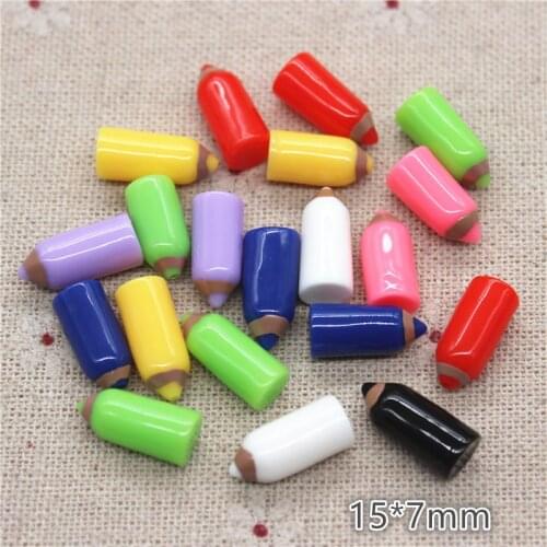 20pcs Kawaii Mix Colors 3D Resin Miniature Crayon DIY Craft Accessory Home Garden Decoration Accessories,15*7mm
