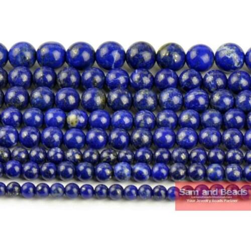Wholesale Natural Stone Lapis Lazuli Round Loose Beads 15" Strand 4 6 8 10 12 14MM Pick Size DIY Necklace Bracelet LLB01