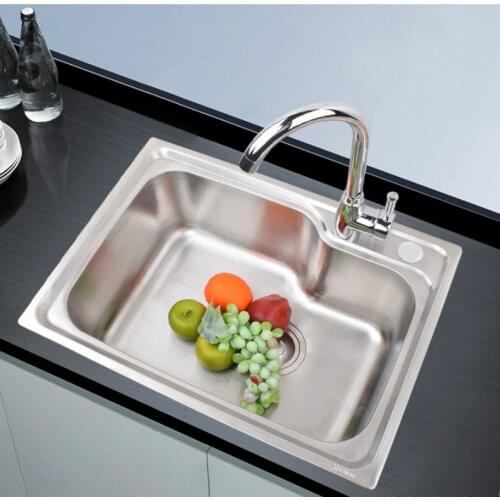 Kitchen Sink 304 Stainless SteelHandmade Brushed Seamless Single Bowl Drawing Drainer Welding Sinks Big Wash Dishes mx9091350