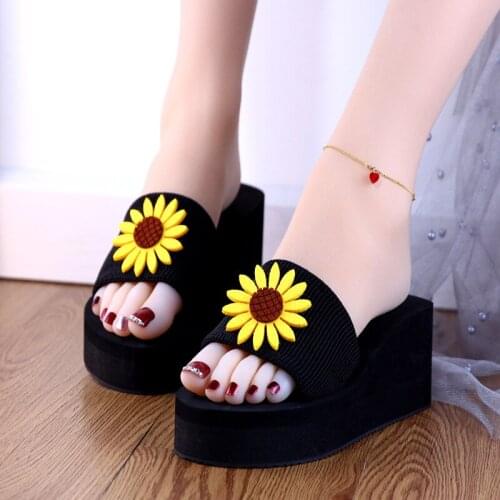 Summer Outside Women Sandals Thick Platform Ladies Slides Wedges Ladies Slippers Beach Pumps Shoes Casual High Heels for Womans
