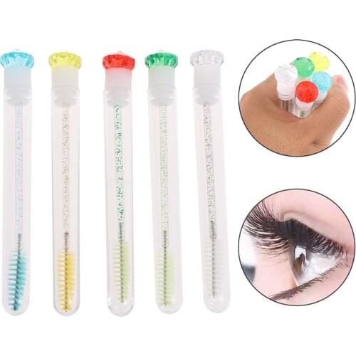 Reusable Eyebrow Brush Tube Disposable Eyebrow Brush Eyelash Brush Replaceable Dust-proof Sparkling Broken Diamond Makeup Brush