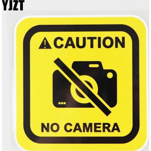 YJZT 11.2CM×11.2CM Decal Cautoin No Camera Fun PVC Car Sticker12C-0695