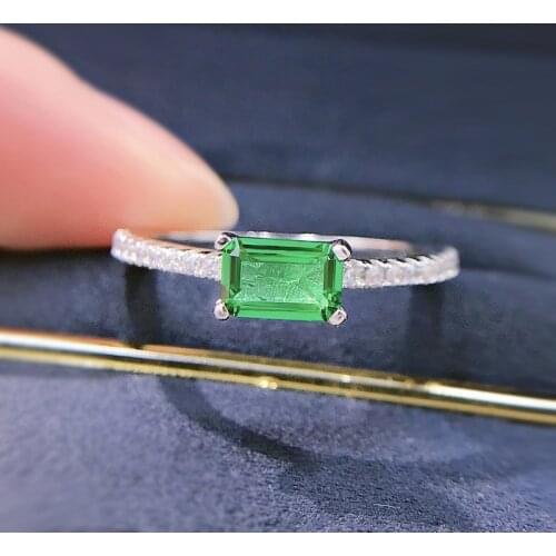 2021 New 4*6mm Emerald Engagement Ring For Women Romantic Wedding Engagement Fine Jewelry Gifts