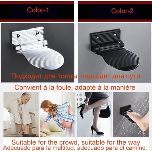 New Shower Foot Rest Bathroom Pedals Non-slip Shower Footstool Pedestal Pedals Elderly Pregnant Bath Stool Black/Silver