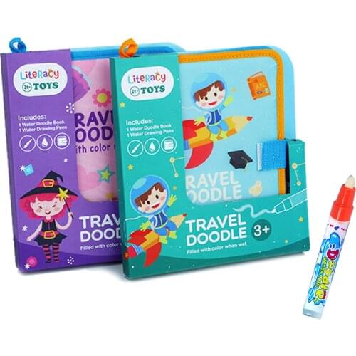 New Water Doodle Mat Travel Activities Book Water Drawing Mat For Toddlers Magic Pen Magical Kids Drawing Educational Toys
