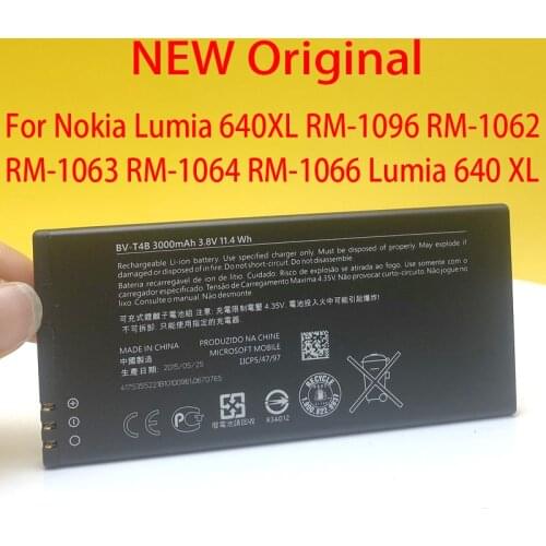 New Original 3000mAh BV-T4B Battery For Nokia Microsoft Lumia 640XL RM-1096 RM-1062 RM-1063 RM-1064 RM-1066 Phone