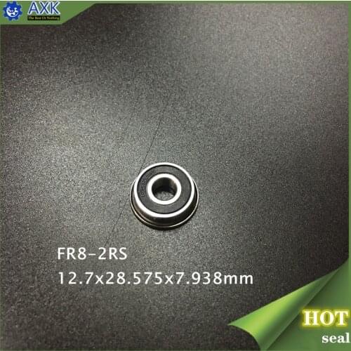 FR8-2RS Bearing 12.7x28.575x7.938mm ( 10 PCS ) ABEC-1 Miniature Flanged FR8RS Ball Bearings RI-1218RS