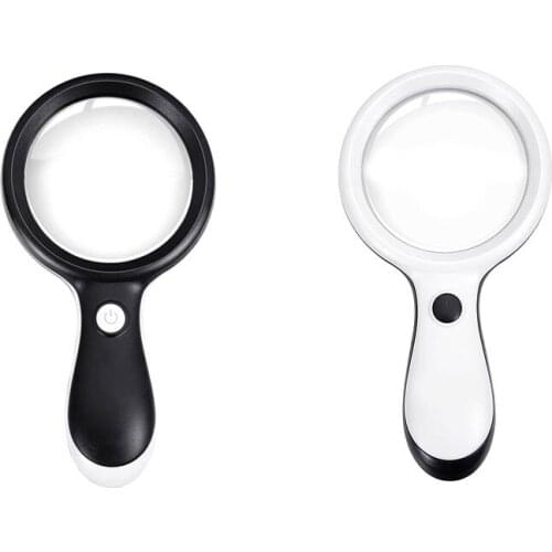 Handheld Magnifier With Light 10X Magnification Portable Magnifying 18 LED Light For Seniors Reading Inspection