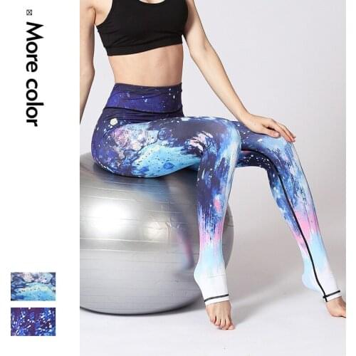 Yoga Pants High Waist Gym Leggings Push Up Sport Leggings Fitness Gradient Color Print Yoga Leggings Sports Wear For Women Gym