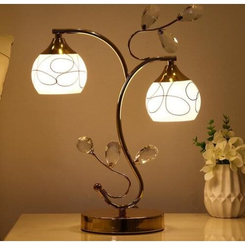 2 heads Reading room decor glass Desk Lamp post light G4 LED work light Bedroom Study office LED table light birthday Gift Lamps