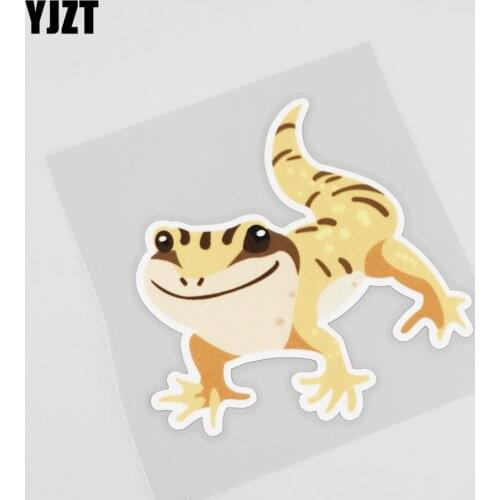 YJZT 9.5CMX9.6CM Interesting Personality Stickers Animal Cartoon A lizard Car Reflective Cartoon Sticker 13B-0047