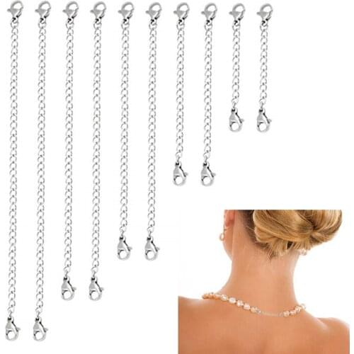 Stainless Steel Necklace Extenders Jewelry Bracelet Chain Extenders for DIY Jewelry Making Findings (2-6inch) AM3076