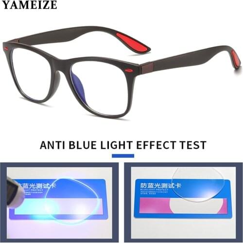 YAMEIZE Anti Blue Light Blocking Glasses Men Eyewear Frame Women Clear Square Frame Computer Glasses Optical Eyeglasses For Male