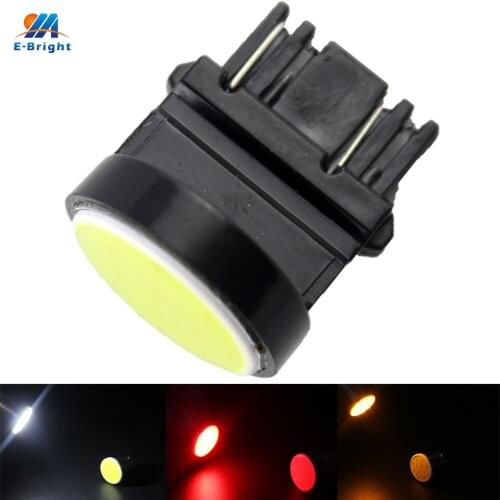 YM E-Bright 100PCS T25 3157 COB 12 SMD 12 Led Auto Car Signal Brake lights 12V DC 120Lm White Blue Red Amber