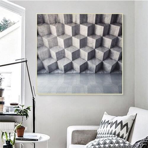 YongHe Nordic style Abstract Decorative Painting Building Blocks Piled Up Picture wall deco Frameless Colorful Grbumm Mud Horse