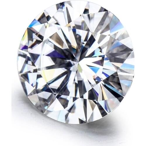 Zhanhao Jewelry Round Synthetic Diamond Moissanite Stones D-L Color Loose Gemstone