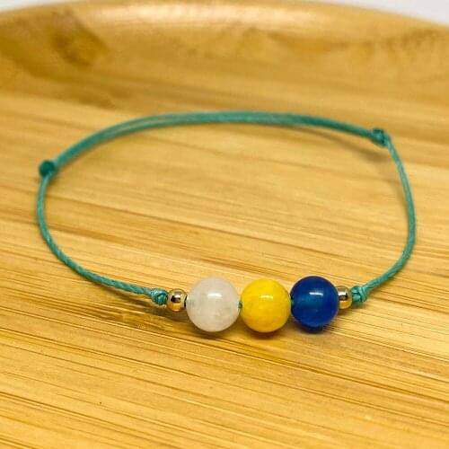 Handmade Blue Agate Bracelets for Women 6mm Natural Stones Beads Decoration Jewelry Adjustable Thread Accessories Gift Wholesale