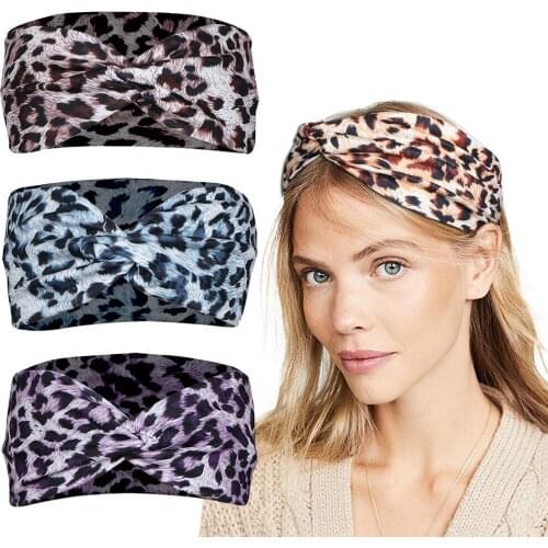 Leopard Print Women Cross Knot Elastic Sport Hairbands Hot Hair Accessories Teens Girls Headbands Diadema De Mujer