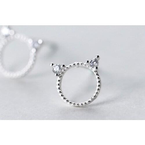 MloveAcc New Style Fashion 925 Sterling Silver Cat Stud Earrings for Women Brincos Fashion Jewelry