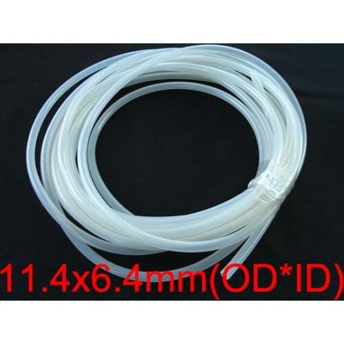1M 11.4x6.4mm 11.4*6.4 Clear Transparent Medical Food Grade Flexible Pipe Water Drink Hose Peristaltic Pump Silicone Rubber Tube