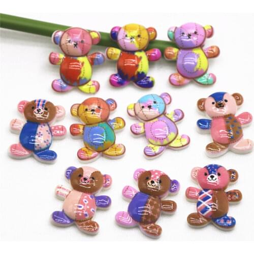 10pcs colorful Bear resin flatback cabochon DIY jewelry/phone decoration hair bow center