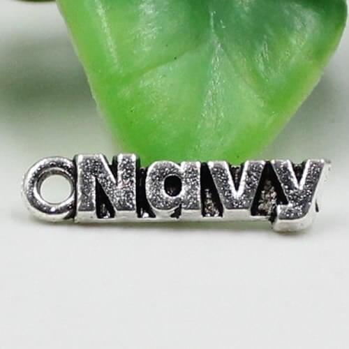 100pcs/lot Metal Zinc Alloy Silver Tone Navy Pendant For Necklace DIY Jewelry Making Accessories 20x5mm (K03375)