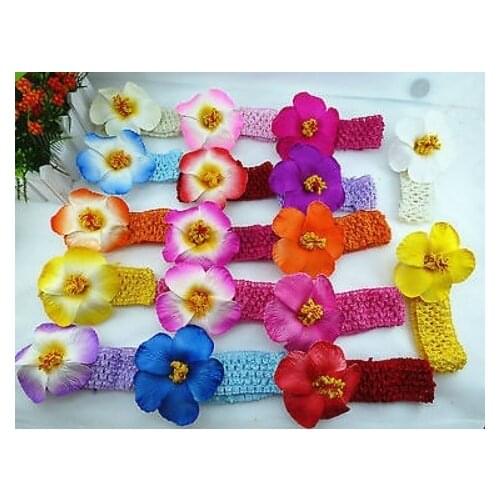 18pcs New Kid hibiscus Headband Hairbow Hair Flower Clip Headwear Crochet