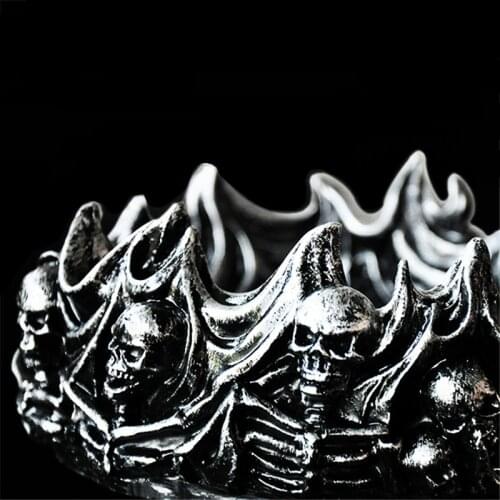 3D Skull Ashtray Molds DIY Epoxy Resin Craft Candlestick Tray Holder Silicone Concrete Mould