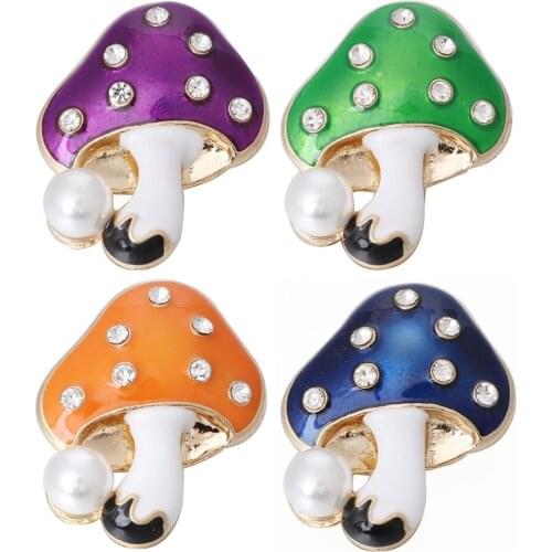 5pcs/lot New Gold Cute Mushroom Snap Button Jewelry 20mm 18mm Metal Snap Buttons Fit Snap Button Bracelet Bangle Necklace