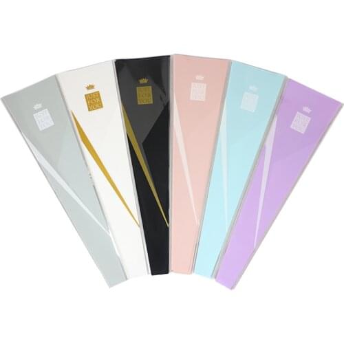 50pcs Crown or Heart-shaped Single Plastic Flower Bag DIY Single Flower Wrapping Paper Gift Packaging Poly Bag 12.5cm*4cm*45cm