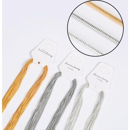 6Pcs/Lot Gold Silver Color 40cm + 5cm Extension Chain Snake Chains Necklace For Women Jewelry Making Necklace Findings