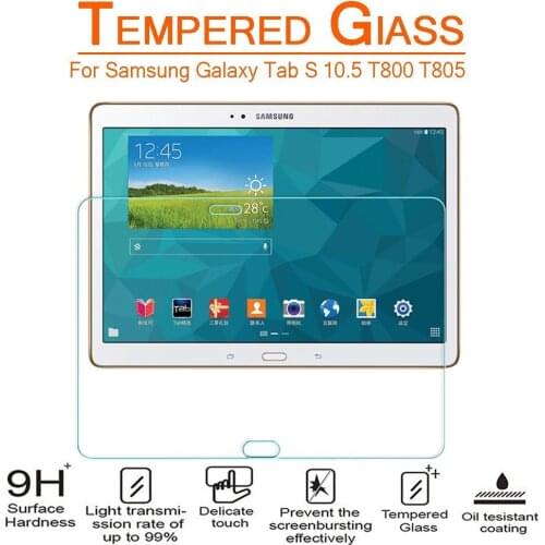 9H 0.3MM Explosion-Proof Toughened Tempered Glass For Samsung Galaxy Tab S T800 T805 10.5 inch Film Screen Protect Cover