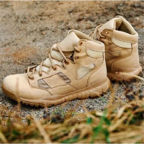 Army Fans Combat Tactical Boots Hiking Shoes Men Outdoor Hunting Climbing Shoes Water Resistant Non-slip High Top Military Boot