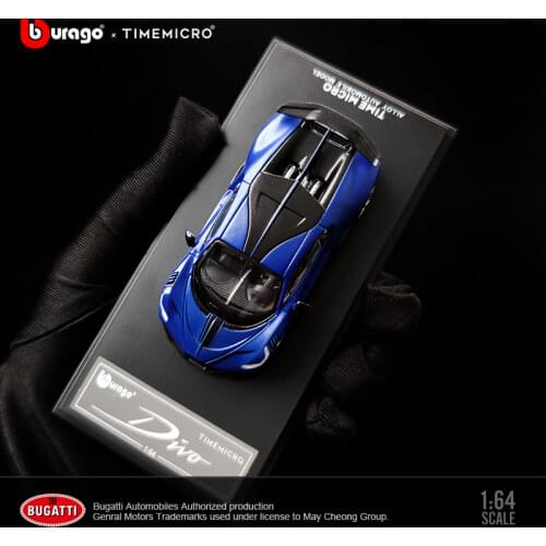 Bburago & Time Model 1/64 Bugatti DIVO Dark Blue Supercar Collection Diecast Sports Racing Model Car Toy Gift for Boys Children