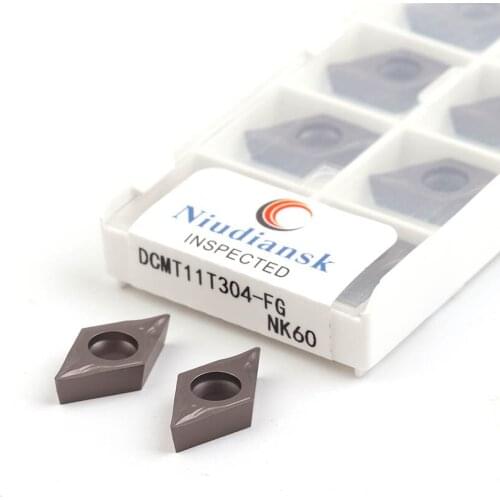 DCMT11T304-FG NK60 DCMT11T304-HQ CNC Lathe Carbide Insert Positive Rake Angle Internal Turning Tool Finish Cutting Durable Blade