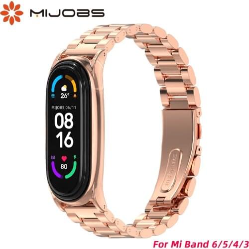 For Mi Band 4 Strap Bracelet for Mi Band 6 Metal Wristband for Xiaomi Miband 5 Correa Pulseira Mi Band 3 Strap Wrist Opaska