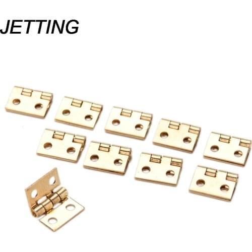 10 Pcs Door Hinges With Nails Furniture Accessories Brass Plated Mini Hinge Small Decorative Jewelry Wooden Box Cabinet