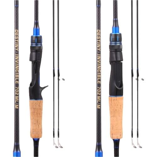 Double Tips Lure Rod Set Carbon Double Tips M/ML Straight Handle Gun Handle Spinning Wheel Water Drop Round Sea Rod Fishing Rod