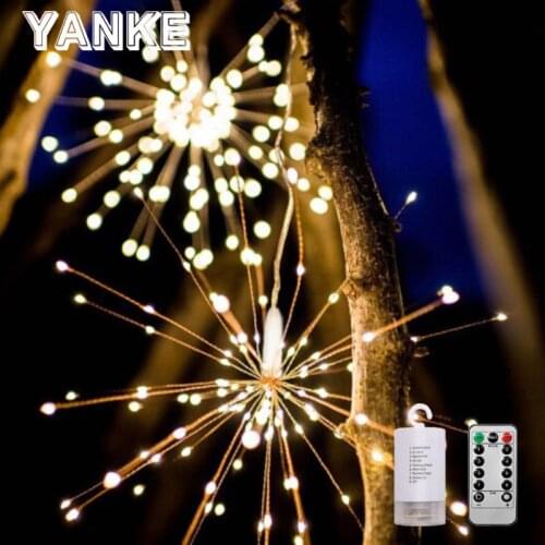 Firework Copper Wire Light Battery String Light Indoor Starry Home Decoration Light Garden Atmosphere Hanging Starburst Light