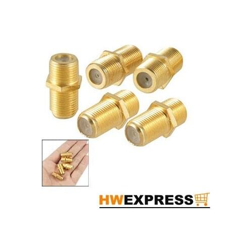HWEXPRESS Hot Plastic 5 Pcs F-Type Female to Female Coaxial Barrel Coupler Adapter Connector