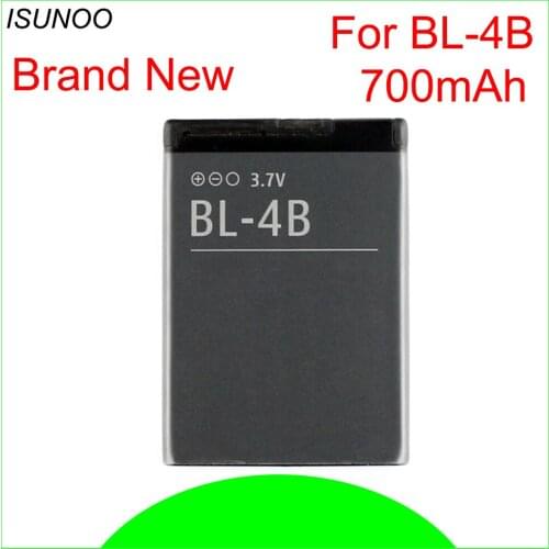 ISUNOO 10pcs/lot 3.7V BL-4B BL 4B BL4B Mobile Cell Phone Battery Batteries For Nokia 6111 7370 7373 7500 700mAh