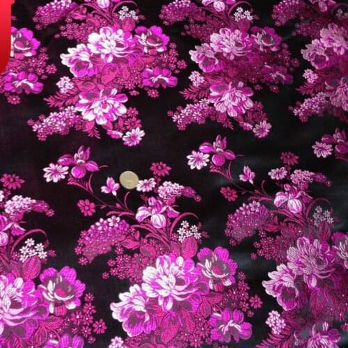 Kimono Cosplay Brocade Glossy Clothing Fabric Cheongsam Brocade Peony Dress Pillow Sofa cover Material