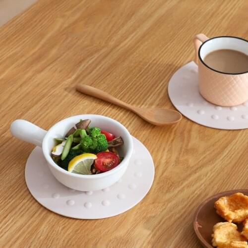 Round Silicone Heat Resistant Dining Table Mat Non-Slip Coaster For Bowl Drinks Coffee Cup Pot Holders Pads Kitchen Utensils