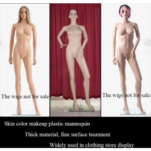 EU & US Body dress show skin color Makeup mannequin Plastic material women clothes store Full-body display model with metal base