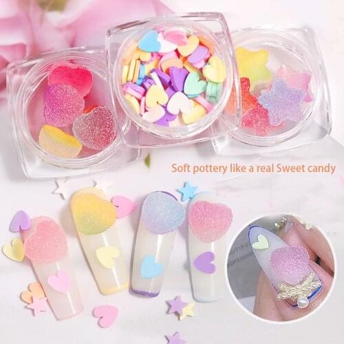 Lovely Soft Candy 3D All for slime Nail Art Decorations Jelly Love Star Shape Nail supplies for professionals Japanese Style
